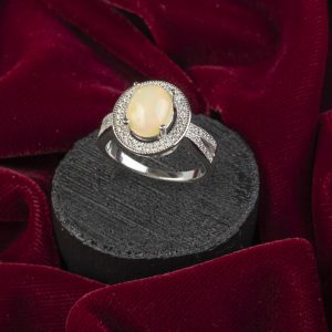 انگشتر زنانه نقره اوپال کد ۱۱۱۴۷