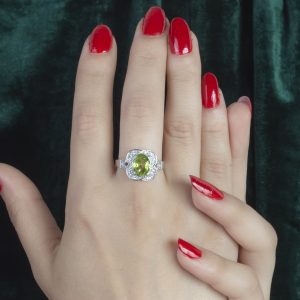 انگشتر زنانه نقره زبرجد کد ۱۱۱۵۹