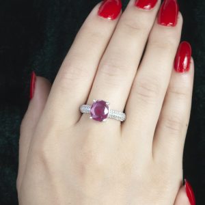 انگشتر زنانه نقره یاقوت کد ۱۱۱۹۰