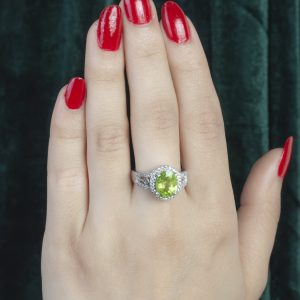 انگشتر زنانه نقره زبرجد کد ۱۱۱۶۲