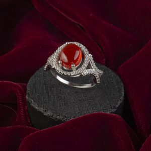 انگشتر زنانه نقره عقیق یمنی کد ۱۱۱۷۶