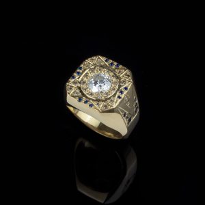 انگشتر مردانه نقره موزانایت کد ۱۱۲۲۴