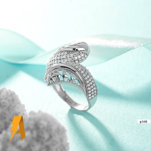 انگشتر زنانه نقره برلیان کد ۱۱۳۹۳