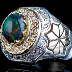 انگشتر اوپال مشکی