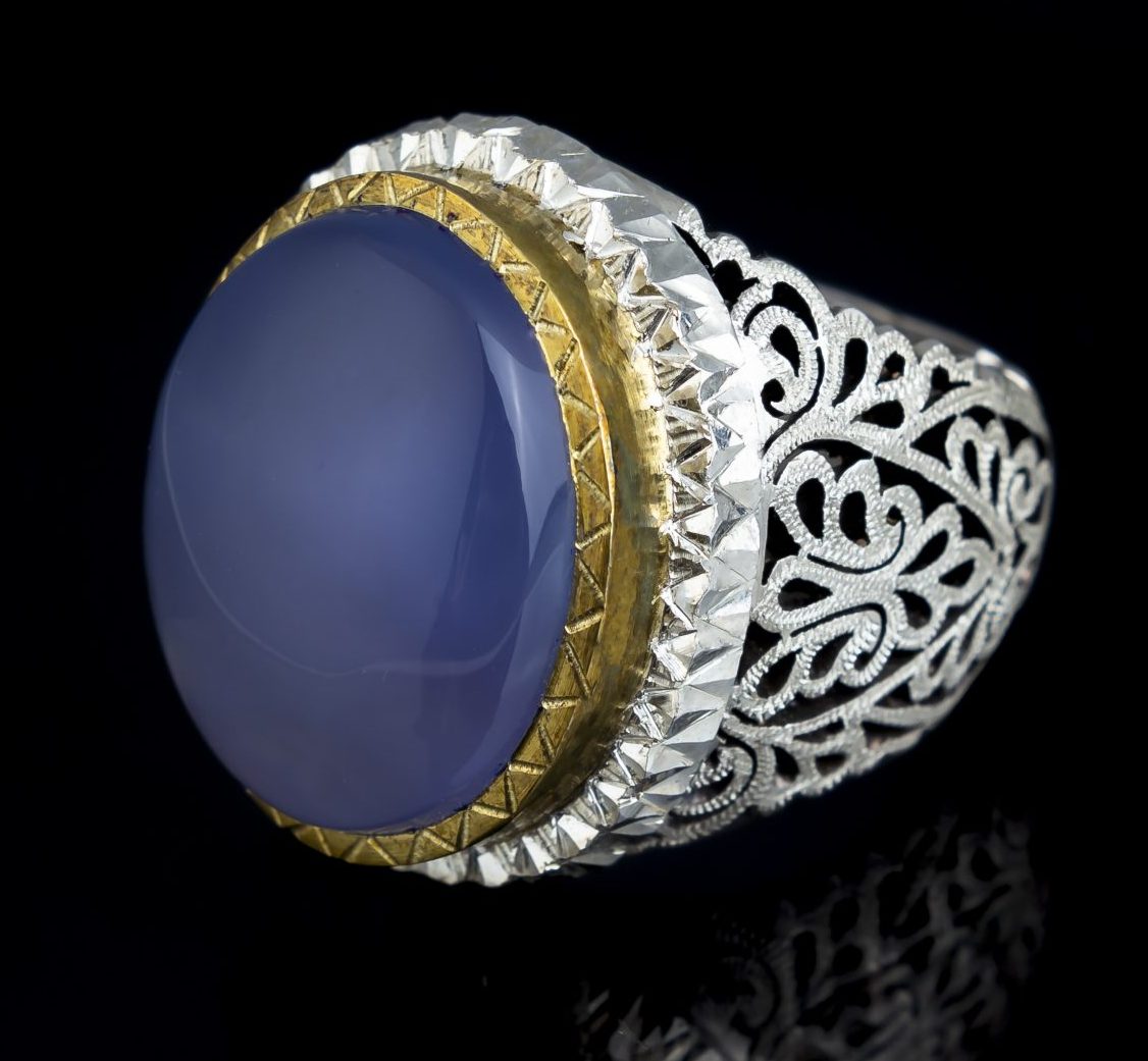 انگشتر عقیق کبود