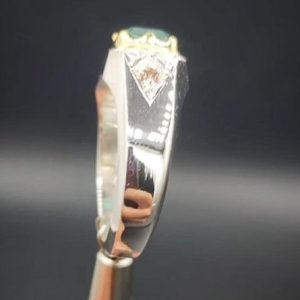 انگشتر نقره مردانه زمرد زامبیا کد ۱۱۴۱۶