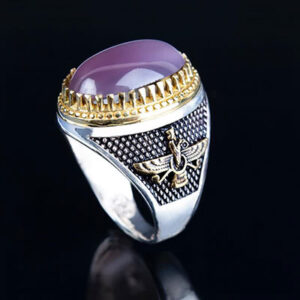 انگشتر مردانه نقره عقیق کبود کد ۱۱۴۷۵