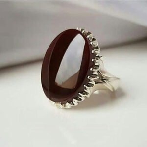 انگشتر نقره عقیق کرزی کد ۱۱۴۸۰