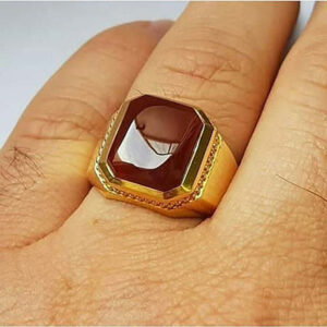 انگشتر نقره مردانه عقیق سرخ کد ۱۱۴۸۱