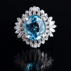 انگشتر زنانه نقره توپاز سوئیسی کد ۱۱۴۷۴