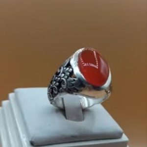 انگشتر مردانه عقیق یمنی طبیعی کد ۱۱۴۲۹