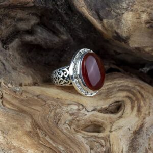 انگشتر مردانه عقیق یمنی کد ۱۱۴۳۸