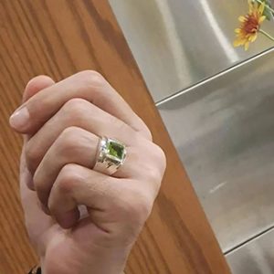 انگشتر مردانه اسپرت زبرجد طبیعی کد ۱۱۴۳۰