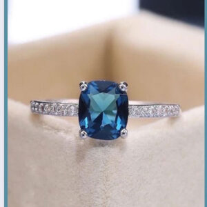 انگشتر زنانه توپاز آبی کد ۱۱۴۵۵