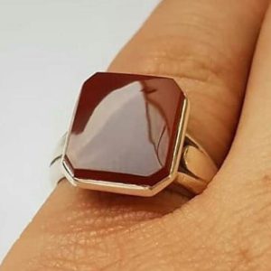 انگشتر نقره مردانه دستساز عقیق یمنی کد ۱۱۵۰۵