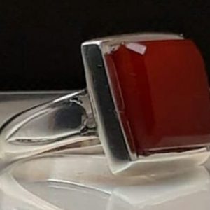 خرید انگشتر نقره مردانه دستساز عقیق یمنی سرخ