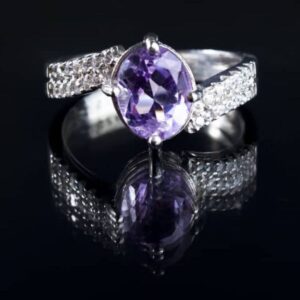 انگشتر آمیتیست زنانه طبیعی کد ۱۱۵۲۰