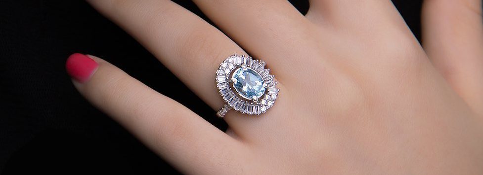 خرید انگشتر نقره زنانه توپاز طبیعی