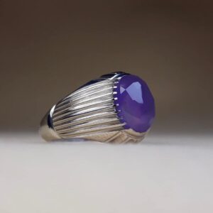 انگشتر عقیق یمنی کبود کد ۱۱۵۷۸