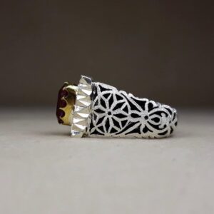 انگشتر نقره مردانه دستساز یاقوت سرخ طبیعی آفریقایی کد ۱۱۵۷۹