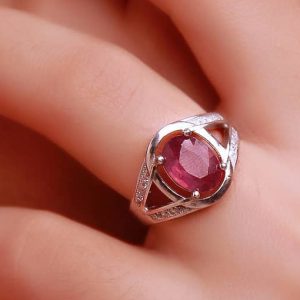 خرید انگشتر نقره زنانه یاقوت سرخ طبیعی