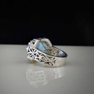 انگشتر توپاز طبیعی و مخراج الماس طبیعی کد ۱۱۵۹۲