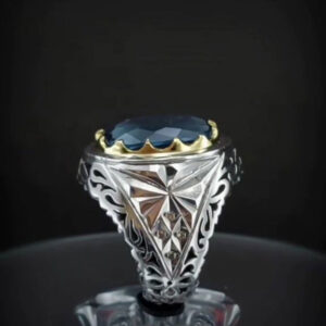 انگشتر توپاز طبیعی مخراج الماس طبیعی آفریقایی کد ۱۱۵۹۴