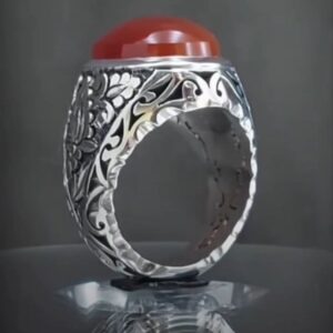 انگشتر عقیق یمنی سرخ کد ۱۱۶۰۶