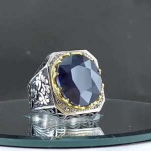 انگشتر یاقوت کبود طبیعی کد ۱۱۶۰۷