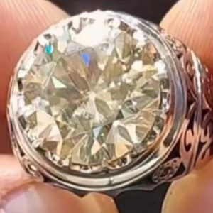 خرید انگشتر نقره مردانه دستساز موزانایت روسی