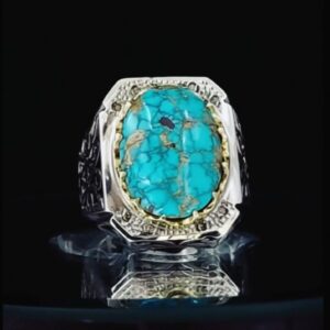 انگشتر فیروزه نیشابوری مردانه کد ۱۱۶۲۶