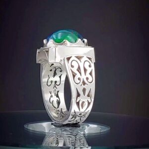 انگشتر نقره مردانه دستساز اوپال طبیعی کد ۱۱۶۳۱