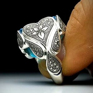 انگشتر نقره مردانه دستساز توپاز سوئیس کد ۱۱۶۴۹