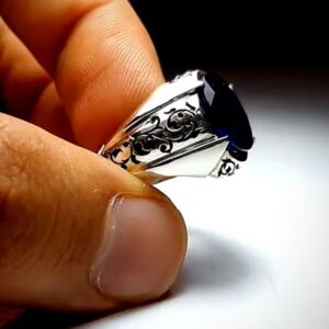 انگشتر یاقوت کبود طبیعی کد ۱۱۶۵۲