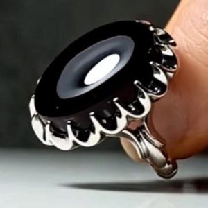 خرید انگشتر نقره مردانه دستساز عقیق مشکی
