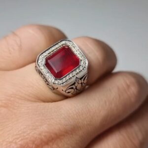 انگشتر یاقوت سرخ مردانه کد ۱۱۶۶۵