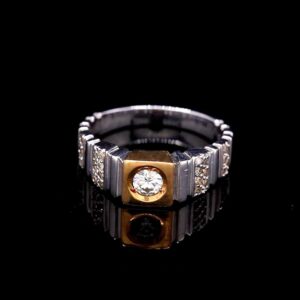 انگشتر نقره مردانه دست ساز موزانایت سفید کد ۱۱۶۶۷