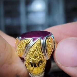 خرید انگشتر نقره مردانه دست ساز یاقوت سرخ آفریقایی