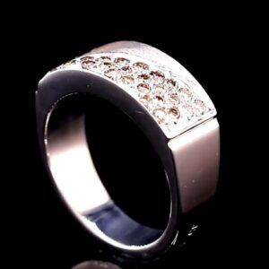 حلقه نقره ازدواج دست ساز الماس آفریقایی کد ۱۱۶۷۲