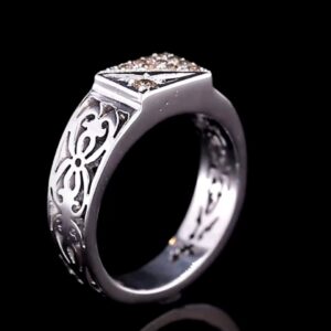 حلقه نقره ازدواج دست ساز الماس آفریقایی