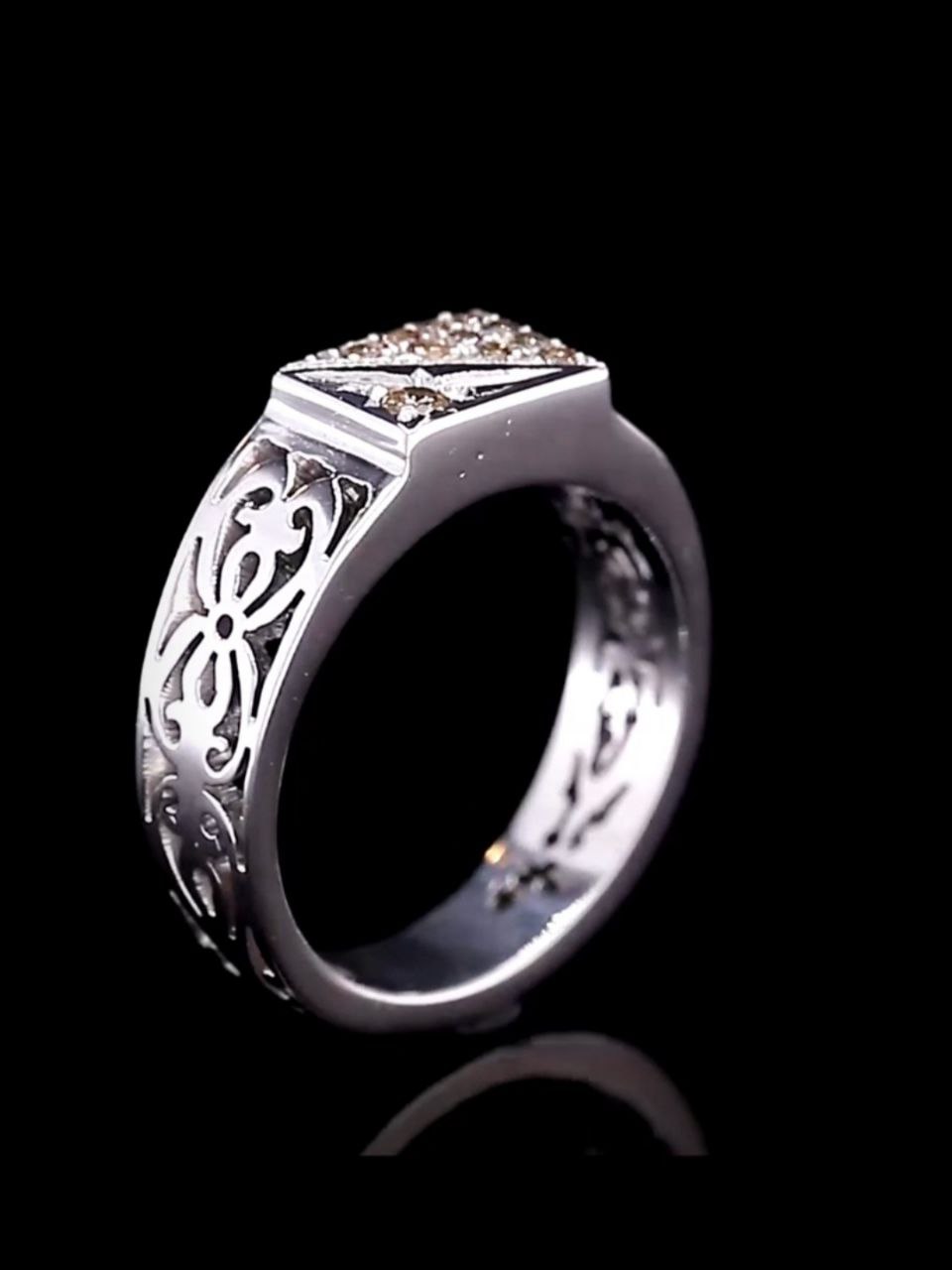 حلقه نقره ازدواج دست ساز الماس آفریقایی