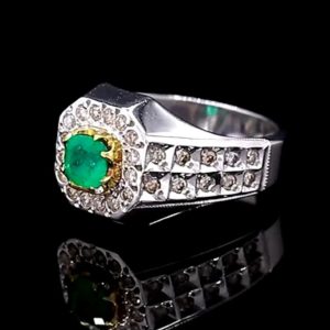 انگشتر زمرد کلمبیا نقره مردانه کد ۱۱۶۹۴