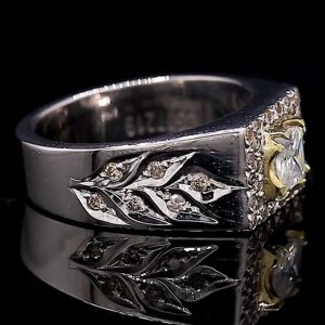 انگشتر موزانایت نقره مردانه دست ساز کد ۱۱۶۹۵