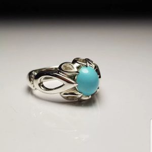 انگشتر فیروزه نیشابوری نقره مردانه دست ساز کد ۱۱۷۰۰