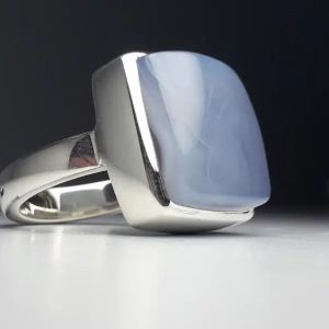 انگشتر عقیق یمنی کبود نقره مردانه دست ساز کد ۱۱۷۰۱