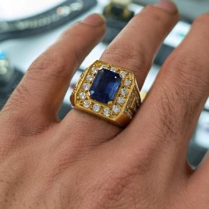 انگشتر یاقوت کبود طبیعی کد ۱۱۷۱۶