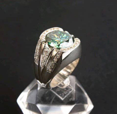 انگشتر موزانایت نقره کد 11722 - Image 3