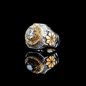 انگشتر موزانایت سفید کد ۱۱۷۲۷