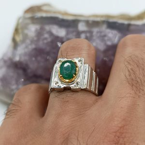 انگشتر زمرد مردانه کد ۱۱۷۲۵