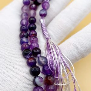 تسبیح عقیق بنفش کد ۱۱۷۶۹